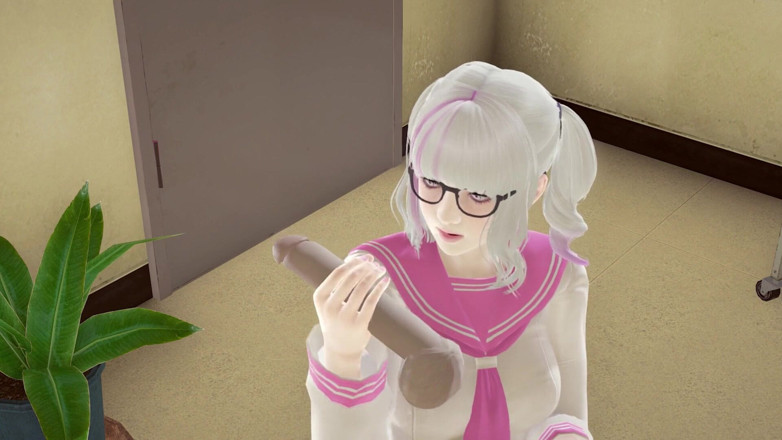 Waifu club 3D: College girl jerk off cock teacher in the library