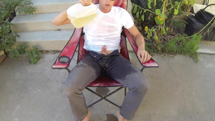 Lapetus: Rewetting pants and pouring 1/2 gallon of piss on my cock