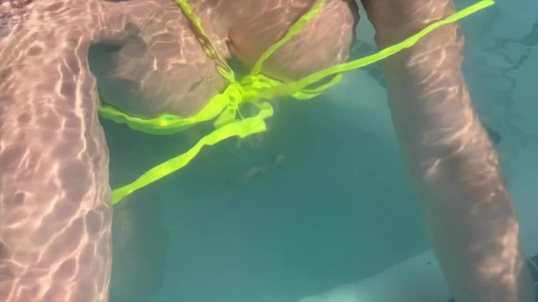 Artemisia Love: Artemisia Love Swimming in the Pool Flashing Her Big Juicy...