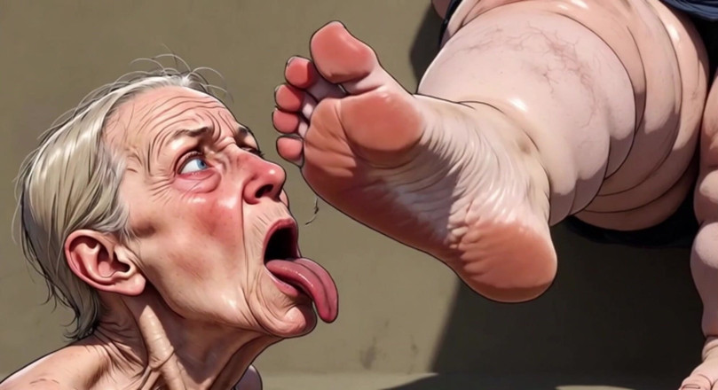 YOUR BEST FANTASY: Old Granny Sucking Fat BBW Feet - Extremely Horny Foot Worship