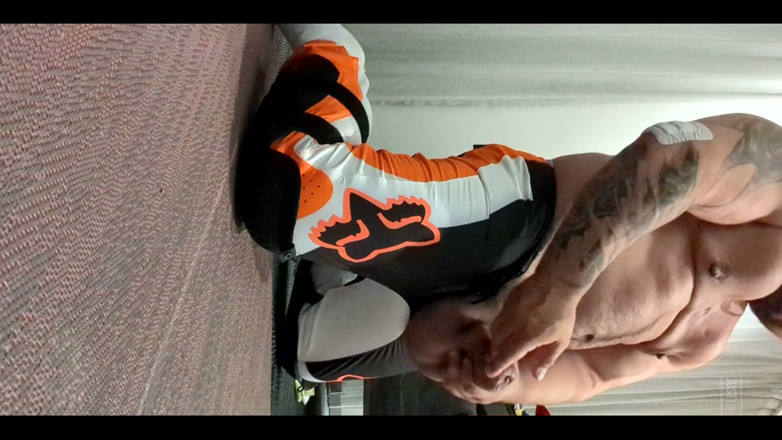 Bruiserwood: Wearing my MX pants and cumming.