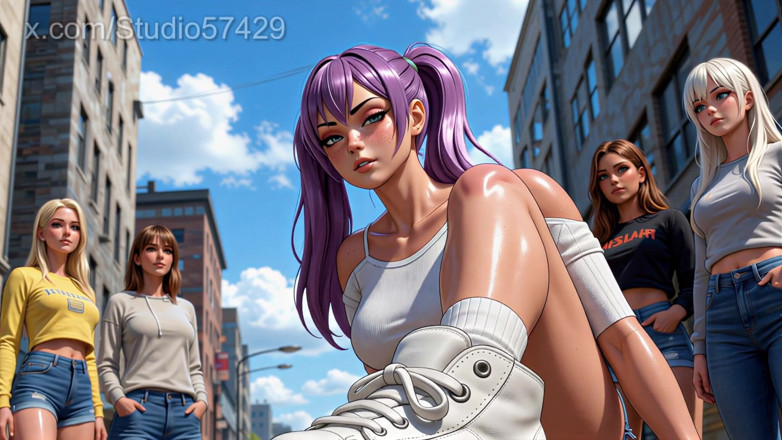 Studio 57429: Giantess Crush in Sneakers, Converse, Foot Domination Femdom