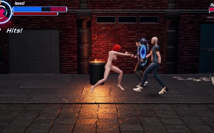 LewdArcade: Permainan porno gulir samping solas city heroes 3d bagian 02