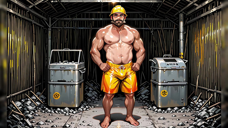 Erotic Man: मांसपेशियों के साथ Ai वर्ण शर्टलेस