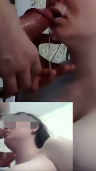 Homemade Cum in Mouth and Lips. Cumslut Opens Mouth Wider for Tasty Cum.