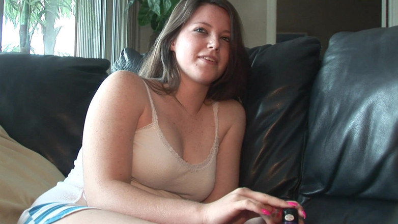Hot Girlz: Adorable chubby teen pokes her pussy with a toy