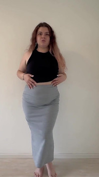 Tight Skirt Gassy Farts in Long Skirt