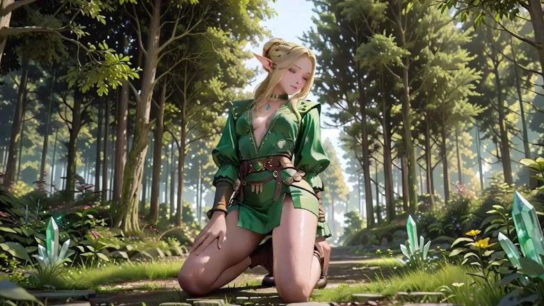 Seraphina Vale: Reine des elfes de la forêt ! A genoux sous le...