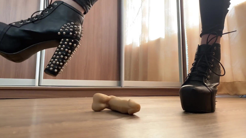 Hairypussyangel: mistress goddes cock balls punishment heels leather metal shoes