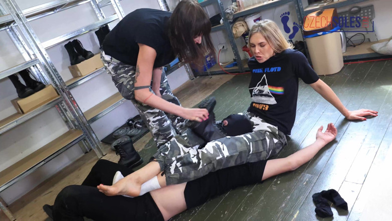 Czech Soles - foot fetish content: Military Girls Enjoy Humiliating Their Sock Slave