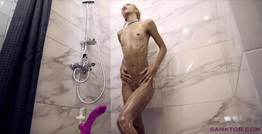 SANKTOR: Sanktor - Skinny Asian Babe Masturbates with Huge Dildo