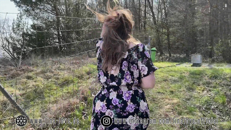 LinaLove_: 18yo German Teen Fucked First Time Outdoor