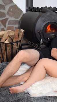 Cozy Sex in Front of the Fireplace (with Creampie!)