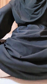 A Naughty Malaysian Hijabi Girl Doing Porn Showing off Her Ass in Abaya