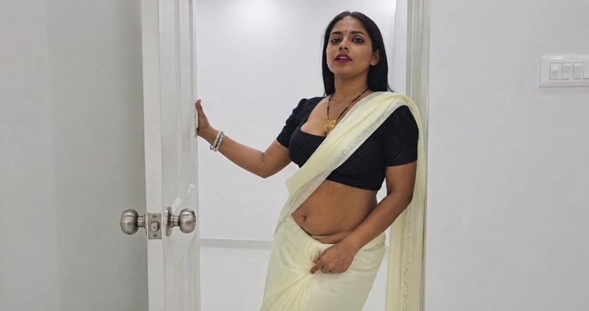 desi bhabhi videos: Hot Indian Desi Wife New White Saree Ass Fuck and...
