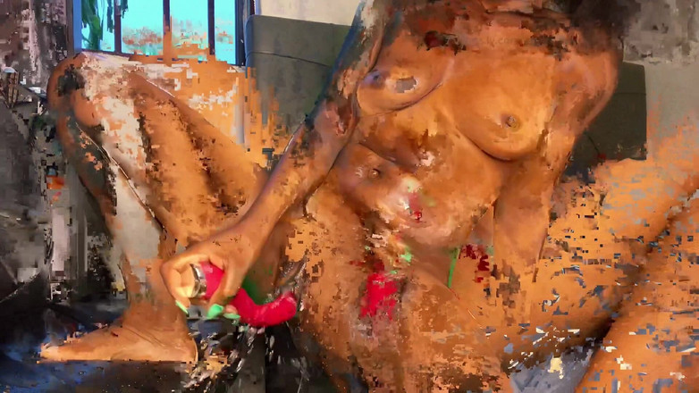 Perfectdime: Ebano magra e spessa scopa la sua figa cremosa e...