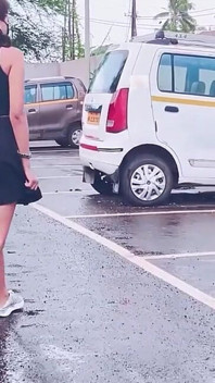 Stranger Car Tyre Squirt, Road Side Pussy Finger and Squirt and Ass Spank