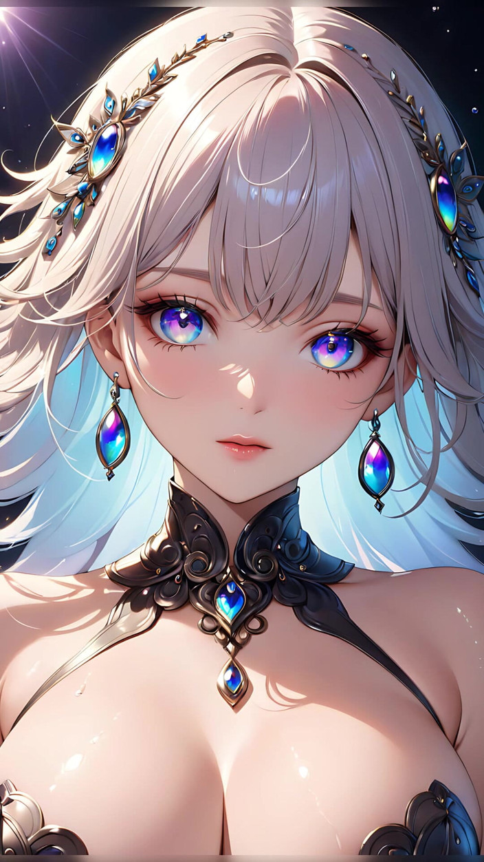 LustRender: Dream Reflections：一个拥有虹彩眼睛的美丽年轻女人