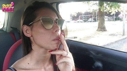 Smokin Fetish: Cute teen Petra smoking in the car