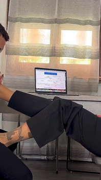 The Colleague with Sore Feet Gets Them Massaged and Licked with Pantyhose, in Exchange for a Blowjob