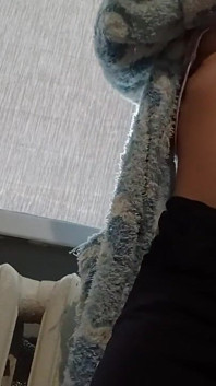 A Slender Brunette in a Robe Masturbates at Home After University