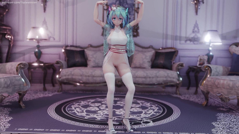 MikuMotion: Hatsune (g)i-dle - Queencard Ratu Seragam Erotik Striptease Payudara Kolosal Bergetar