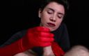 CumArtHD: Cum on Red Opera Gloves