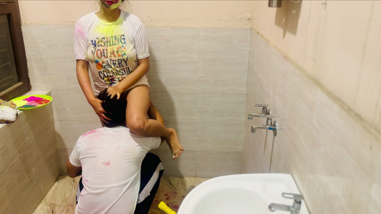Hornycouple149: Udělal špinavou práci se švagrovou na Holi, sex na otevřeném prostranství