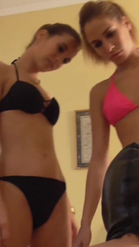 Femdom Twins Slap Slave Maskjoe