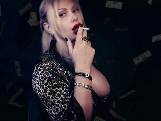 Goddess Misha Goldy: Smoking mesmerize and wallet draining