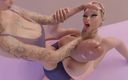 3D Hentai Animation: Futa Sexy Shemale Deepthroat Blowjob Skinny Slut in Gym