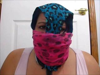 Selfgags classic: Lost bet: Gagged with her girlfriend&#039;s stinky panties!
