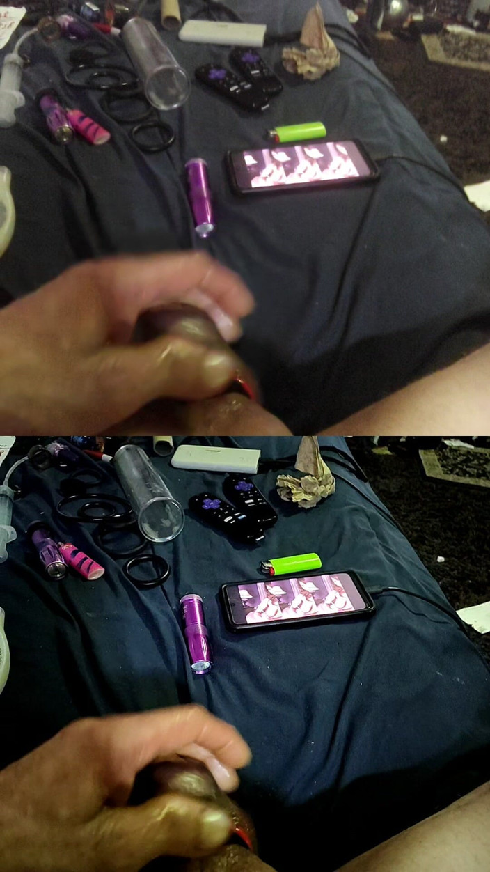 MRTHICK69: Masterbating with Cock Rings in Two Screens