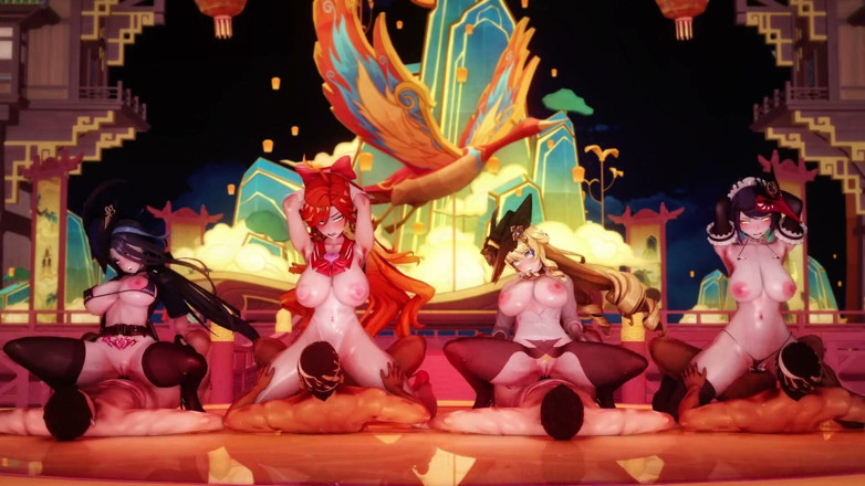 NSFWOtaku: Genshin Impact - Lantern Rite Fick fick gangbang genshin girls 2 - Hentai 3D...