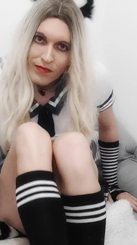 Blonde Femboy with Tail Plug Masturbates