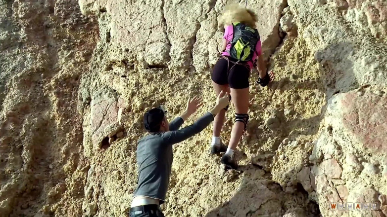 WWMAMM: Tight body Kiara goes from rock climbing to cock climbing