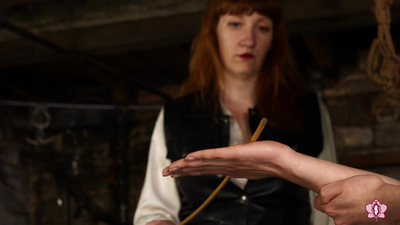 Good Giirl Mila Maeve: Slave Mila Endures 24 Cold-hearted Hand Caning Strokes From Mistress Roxy