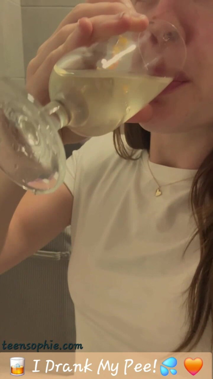 Teen Sophie: I Swallowed My Pee!