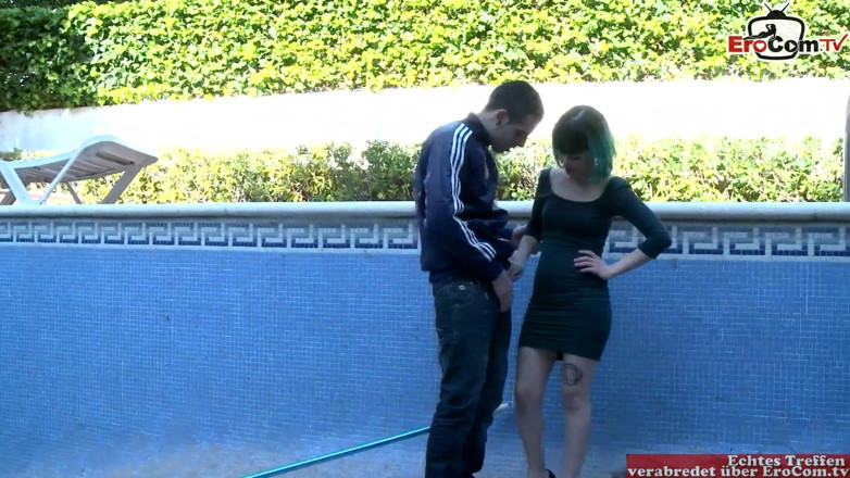 EroCom: Rich teen with colored hair and small tits fucks the...