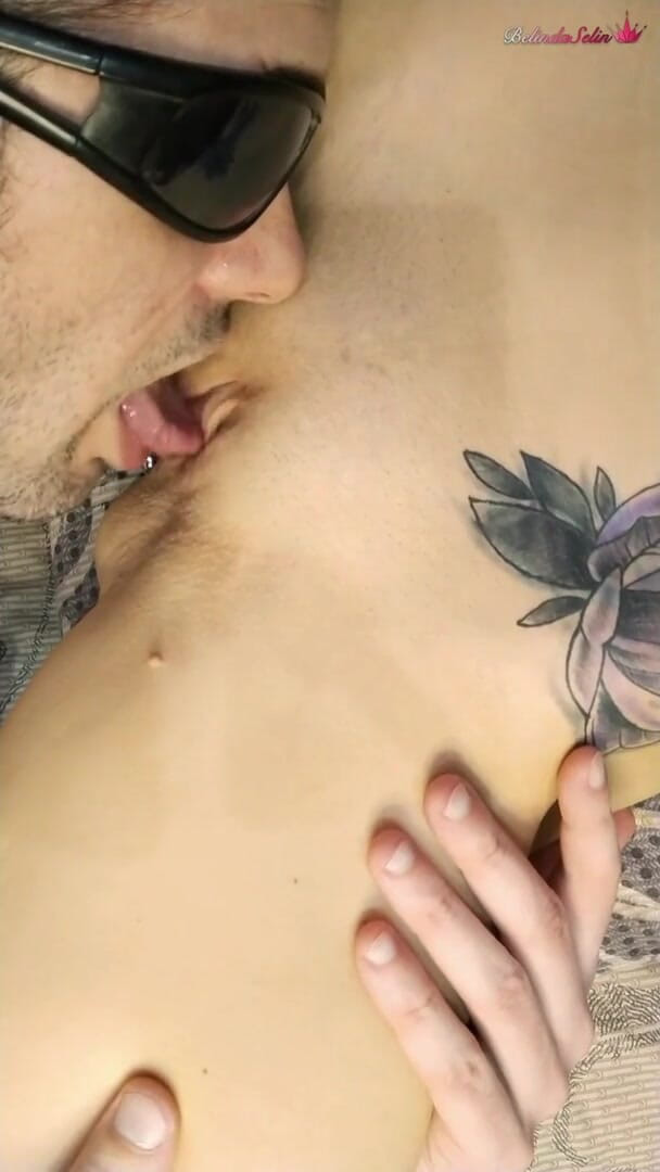 Belinda Selin: Stranger with glasses skillfully licks best friend's tight vagina