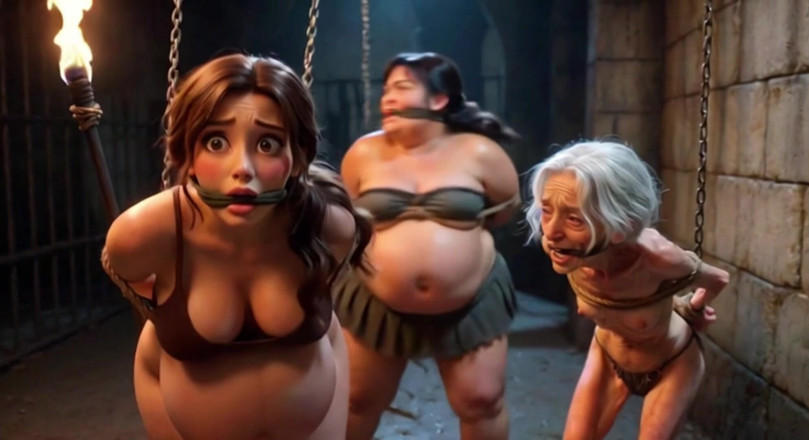 YOUR BEST FANTASY: Słabe trio: w ciąży, SSBBW i babcia związane w bondage...