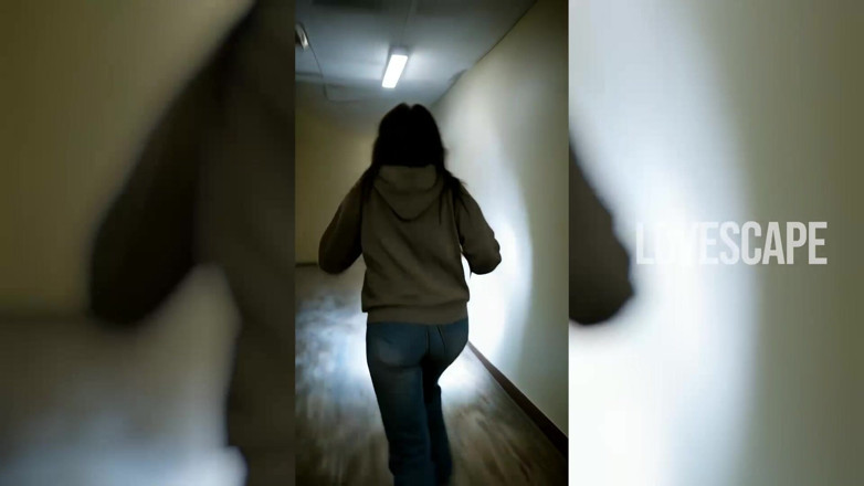Lovescape: Scary Backrooms Babe Rides Trapped Guy
