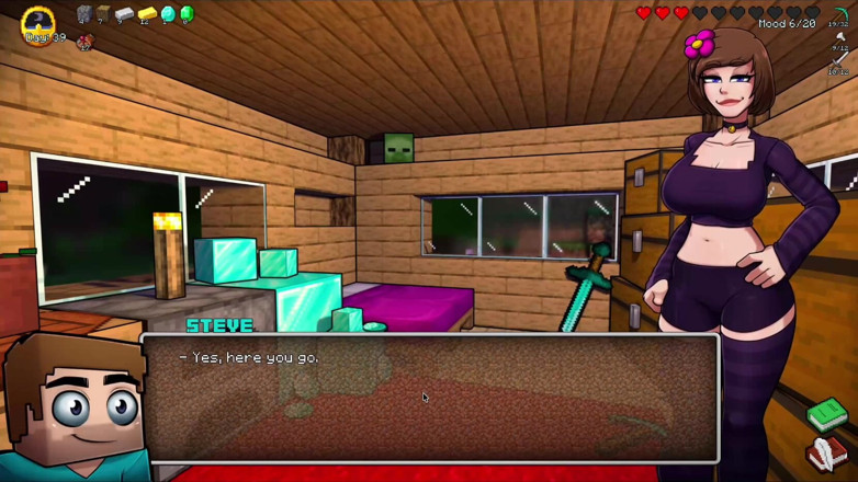 Alita: Hornycraft Minecraft parody - Steve riceve un salivoso pompino deepthroat da...