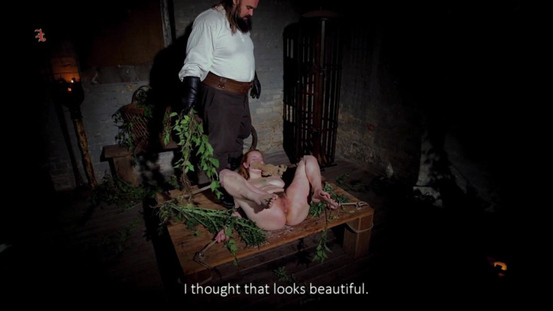 Inquisition and prison world: Novice Magda Is Tied to a Wooden Bench and Treated...