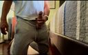 Barefoot Blake: Gray Sweatpants Bulging and Stroking