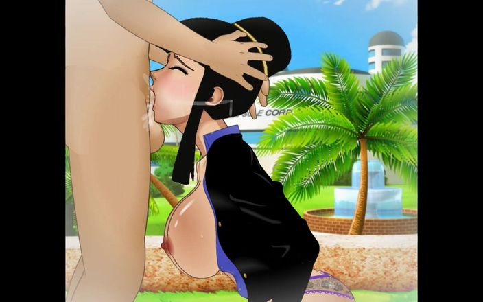 Hentai produce: Chi-chi在胶囊公司外面被深喉口交