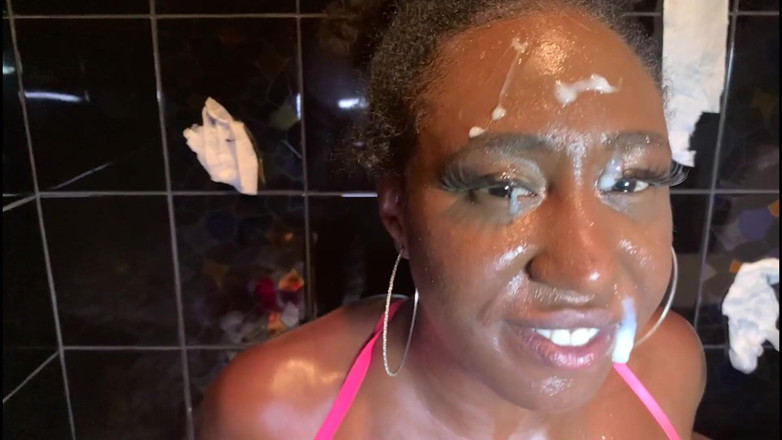 Major Ebony: Ebony Slut Destroyed in the Bathroom by BBC Rome Major!