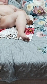 Mother-in-law Masturbates Big Creamy Pussy with a Toy