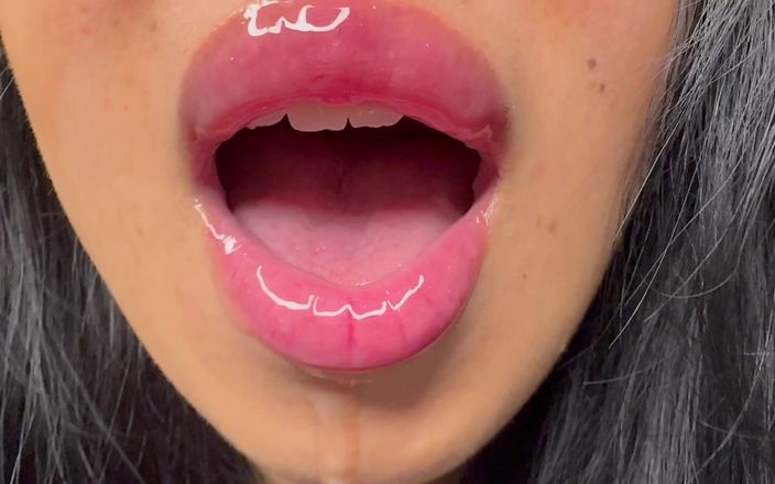 Asmr_mouth: 私のリップグロスとしての白いカムロープ