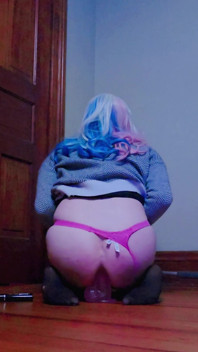 Cute Sissy Slut Cums Riding Huge Dildo - Chloe Cox